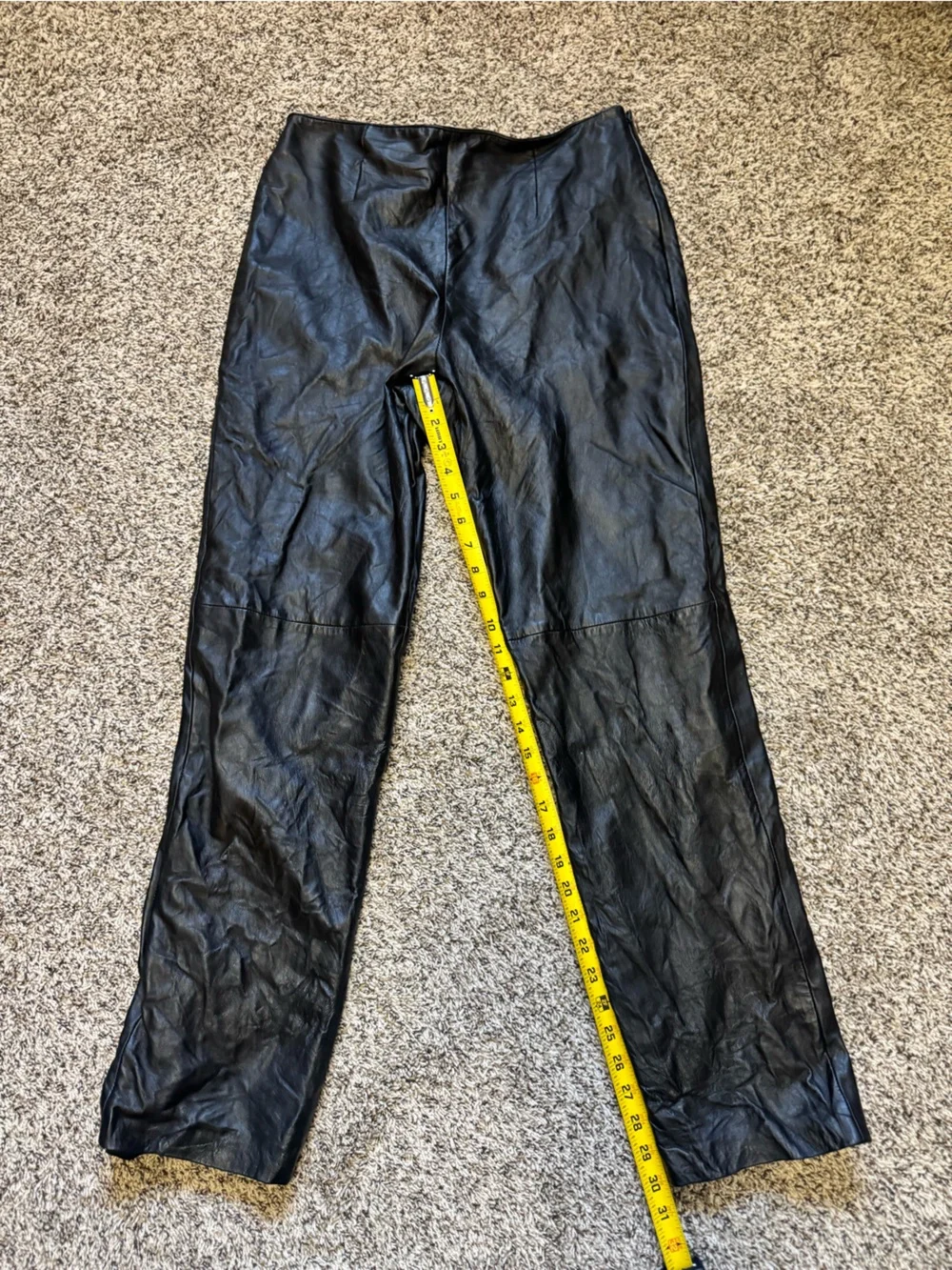 Margaret Godfrey Black 100% Leather Straight Leg Pants